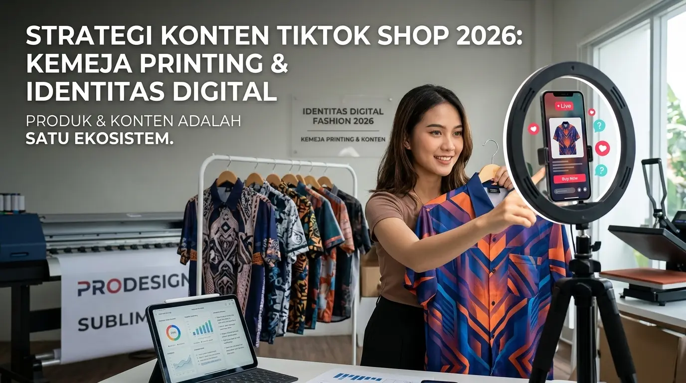 Kemeja Printing & Identitas Digital Strategi Konten TikTok Shop untuk Brand Fashion 2026